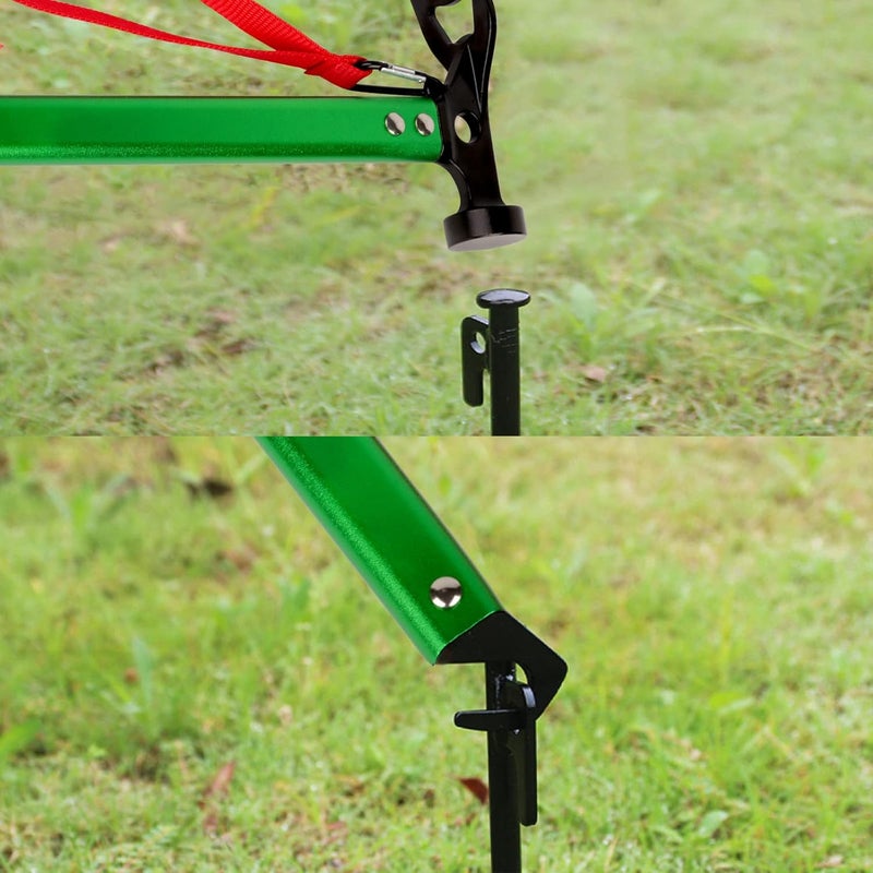 RIY Carbon Steel Aluminum Camping Hammer, 12" Small Lightweight Three-in-One Functional Tent Stake Hammer for Hiking Kit Green - Image 5